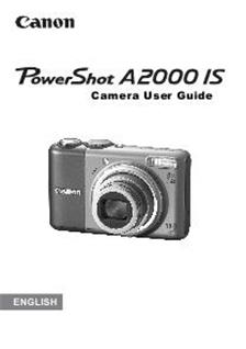 Canon PowerShot A2000 IS manual. Camera Instructions.